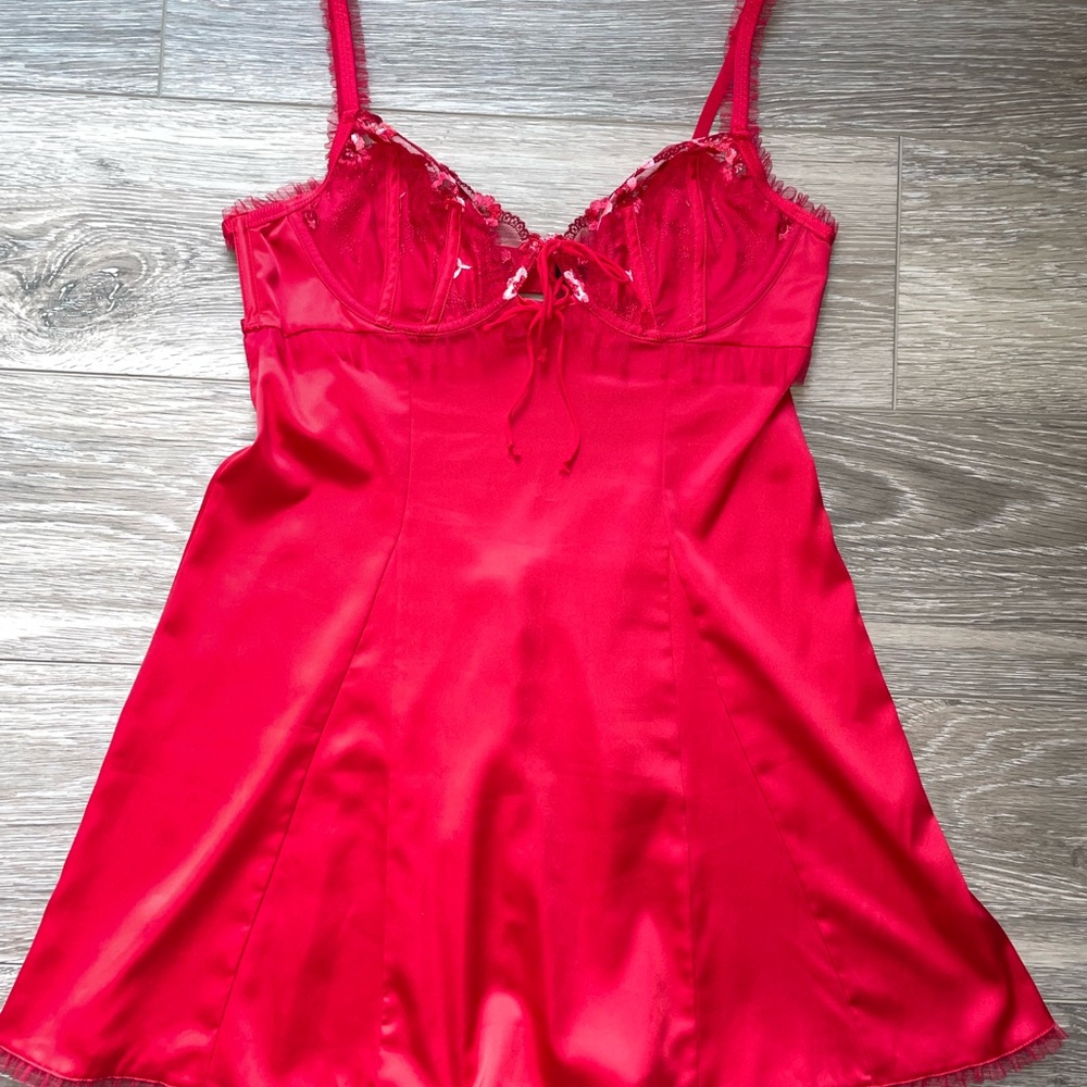 For Love and Lemons Red Silk Dress